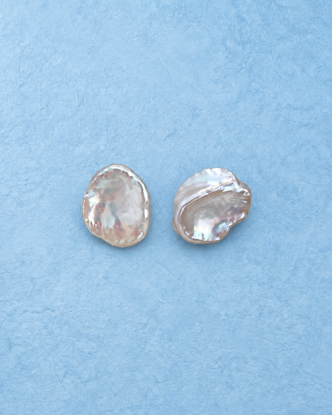 Pelara Stud Earrings on light blue background