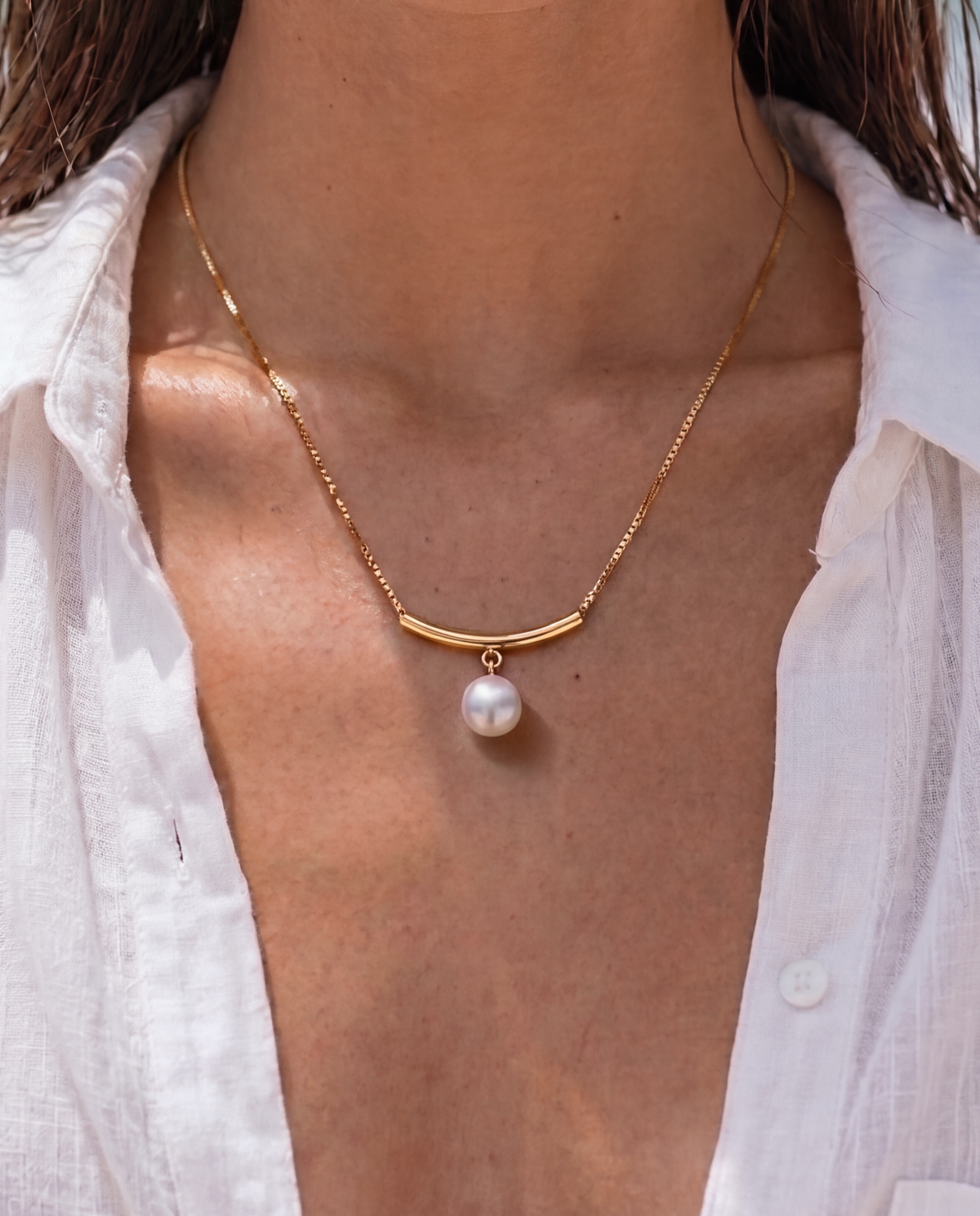 Arcelle Necklace worn by model